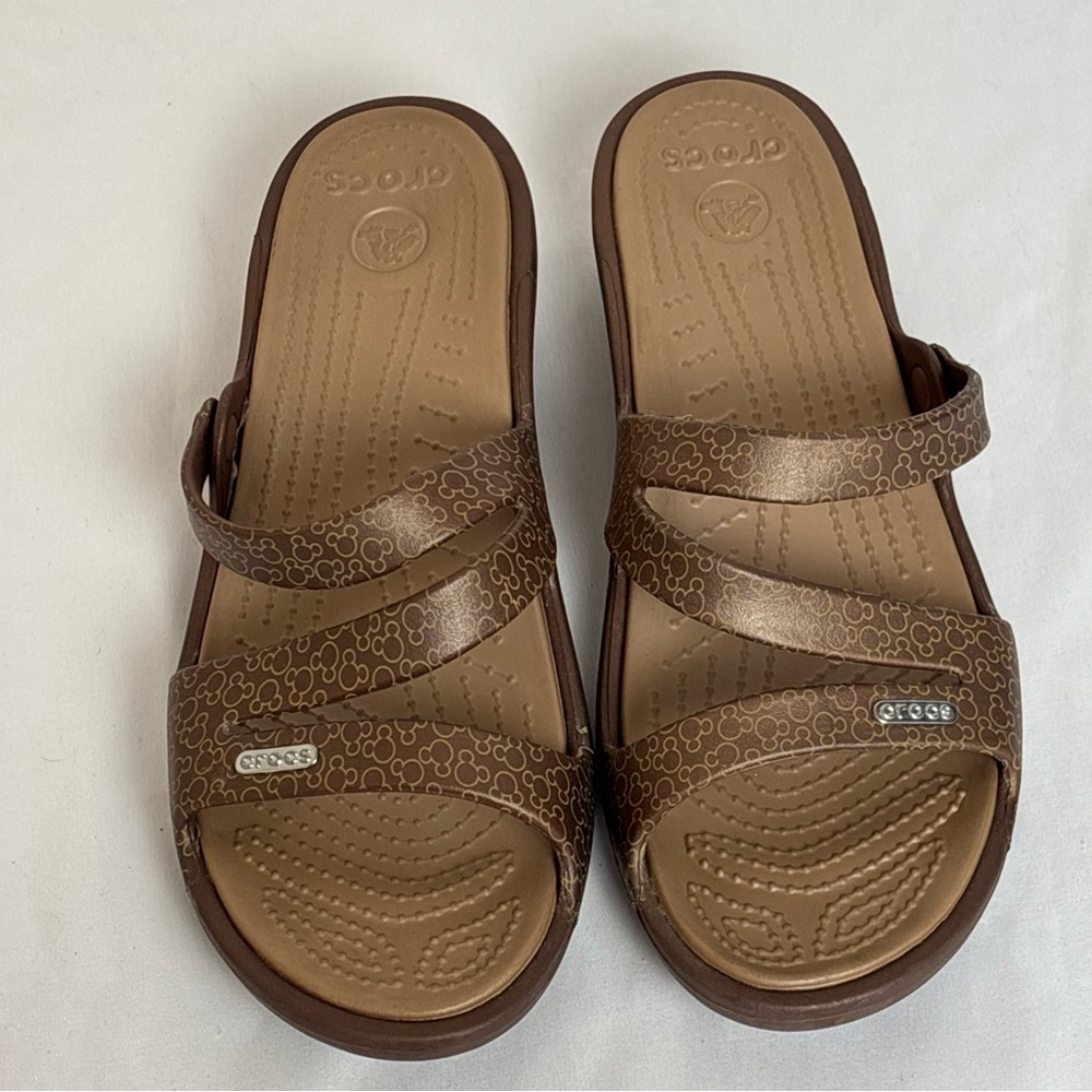 Crocs Disney Patricia Mickey Mouse Wedge‎ sandal Women's Size 10 Bronze